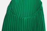 Summer A-hem pleated beach vacation long dress