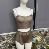Sexy see-through pajama set casual home wear shorts set