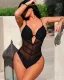 Women's mesh patchwork one-piece bikini swimwear