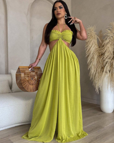 Sexy chiffon wide-leg jumpsuit