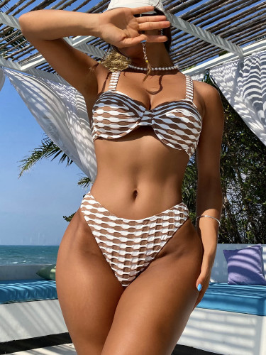 Women's two-piece swimsuit print sexy bikini swimwear