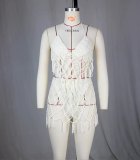 Women's sexy handhook seaside cover-up knitted set