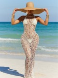 Summer Sexy Bikini Set Hollow Out Beach Dress Three-piece Set