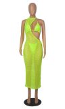 Sexy Beach Style Women's Fishnet Cover-ups Bikini Three Piece Set