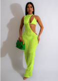 Sexy Beach Style Women's Fishnet Cover-ups Bikini Three Piece Set