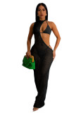 Sexy Beach Style Women's Fishnet Cover-ups Bikini Three Piece Set