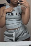 Summer print tank top shorts matching two piece set