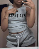 Summer print tank top shorts matching two piece set