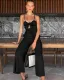 Vacation sexy linen suspenders wide-leg jumpsuit women's fashion casual loose jumpsuit
