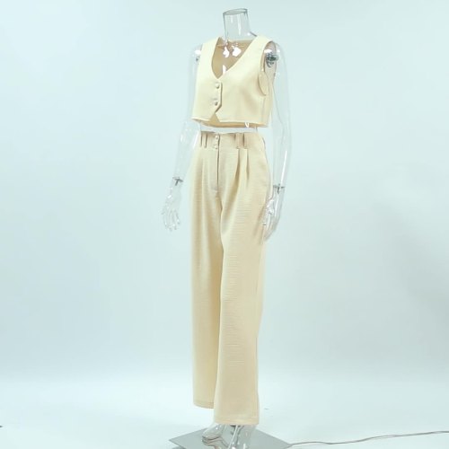 Commuting short vest blazer trousers two-piece suit