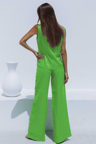 Solid Color Sleeveless Vest Pants Casual Suit Fashionable Work Wear Two-piece Set