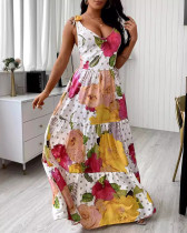 Summer Boho Beach Vocation Style Floral Long Maxi Dress