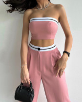 Summer casual sports vest high waist wide leg trousers casual suit