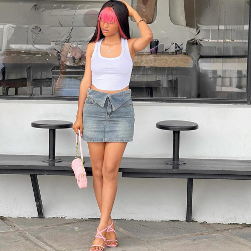 High Waist Denim Skirt Summer Fashion Sexy Mini Skirt