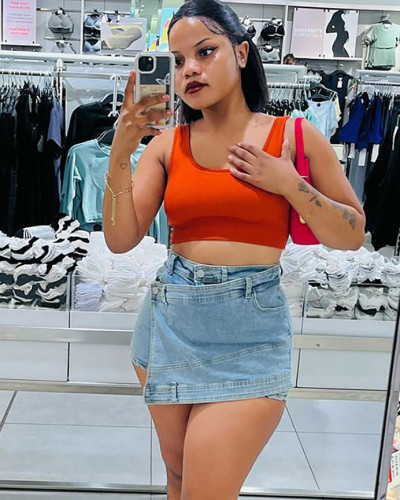 Women's Sexy Denim Skirt Fashion Irregular Denim Shorts