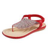 Flat casual sandals women's rhinestone shell scalloped sandals