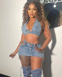 Summer Sexy Denim Set Vest Shorts Two Piece Clothing