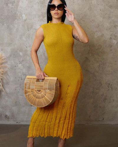 Fashionable vocation sundress beach maxi knitted dress