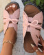 Casual snake print slippers for women hollow out bow-decorated Roman shoes