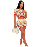 Hand knitted casual shorts set