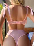 French floral embroidery see-through mesh sexy teddy lingerie
