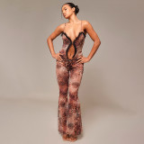Summer sexy sleeveless suspender slim fit jumpsuit