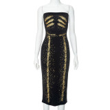 Summer rubber printed sexy tube dress