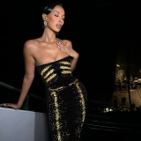 Summer rubber printed sexy tube dress
