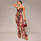 Summer sexy sleeveless suspender slim fit jumpsuit