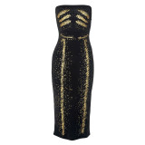 Summer rubber printed sexy tube dress