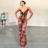 Summer sexy sleeveless suspender slim fit jumpsuit