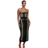 Summer rubber printed sexy tube dress