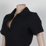 Fashionable and Sexy Summer Zipper Pocket Cargo Jumpsuit