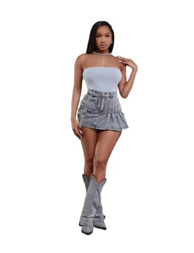Summer women's denim skirt stretch shorts