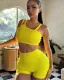 Solid color butt lifting fitness yoga set for women