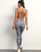 Summer women's yoga sleeveless fitness wear running sportswear stretch tights jumpsuit