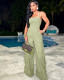 Fashionable sexy multi-pocket cargo jumpsuit
