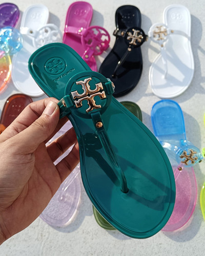 Flip-flops square toe women's slippers flat sandals