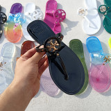 Flip-flops square toe women's slippers flat sandals