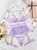 Sexy lingerie three-piece lace underwear set