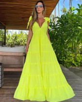 Solid Color Sexy Vacation A-Line Sling Long Dress