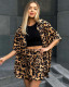 Leopard print short-sleeved summer shorts women's two-piece set