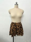 Leopard print short-sleeved summer shorts women's two-piece set