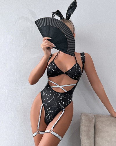 Bunny girl cosplay role-playing female flash belt hollow costume sexy underwear