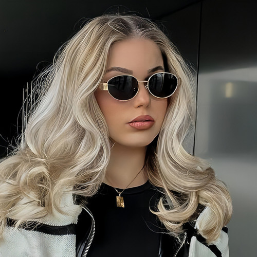 Metal oval sunglasses