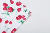 Summer casual printed drawstring vest slim shorts set