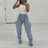 Summer Fashion Casual Street Sexy High Waist Slim Jeans