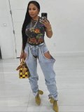 Summer Fashion Casual Street Sexy High Waist Slim Jeans