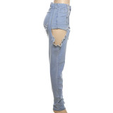 Summer Fashion Casual Street Sexy High Waist Slim Jeans