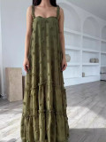 Summer beach vacation style fashionable flower long dress